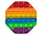 Pop Fidget Toy Silicone Bubble Popping Game | Rainbow Octagon